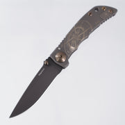 Spartan Blades Spartan-Harsey Folder 3.25" - Golden Compass Edition - Black PVD w/ Gold Ano & Bronze Hardware - Black PVD Magnacut