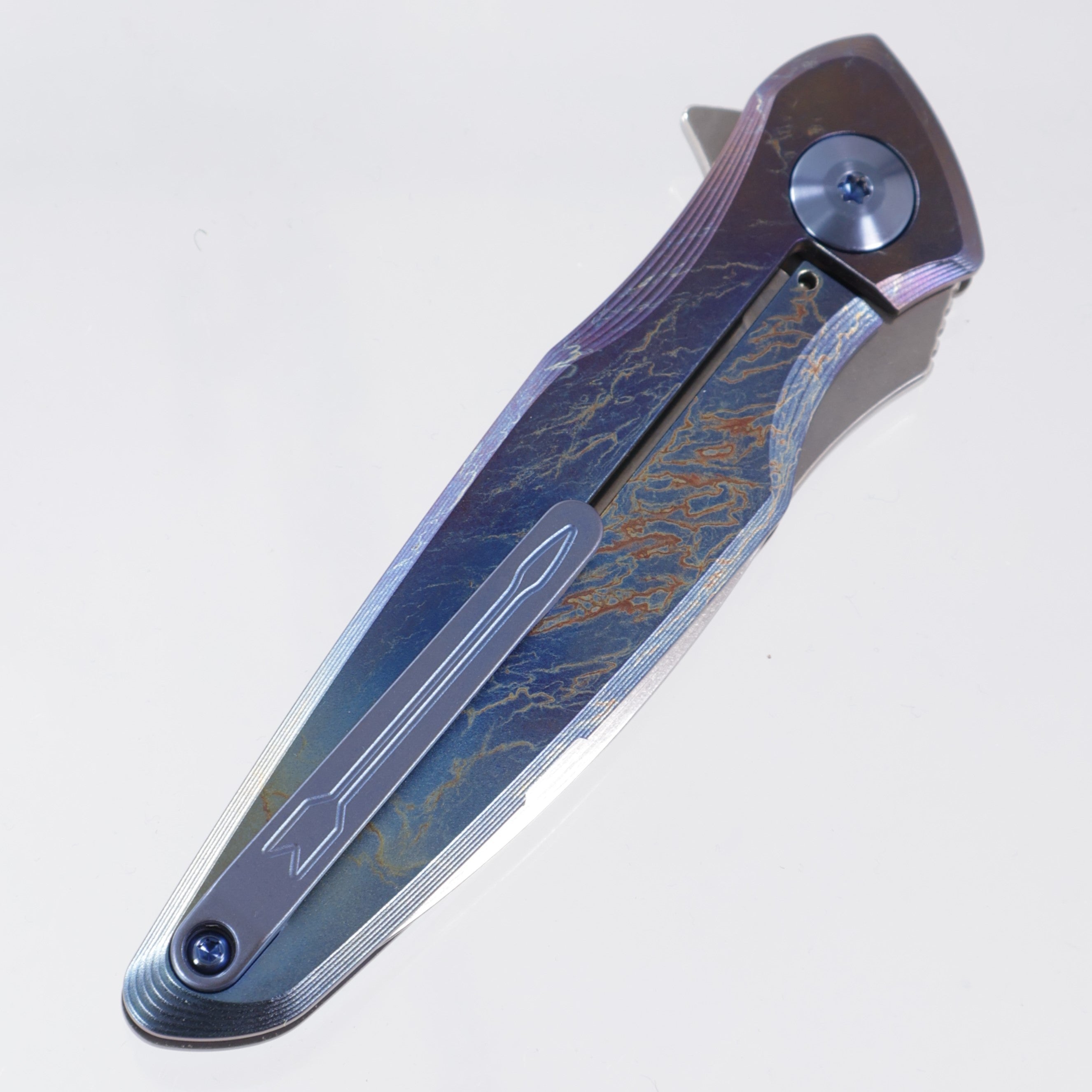 Spartan Blades Pandia Flipper - Stormwatch Edition - Lightning Ano w/ Blue Hardware - Stonewash Magnacut - BR-OP Exclusive