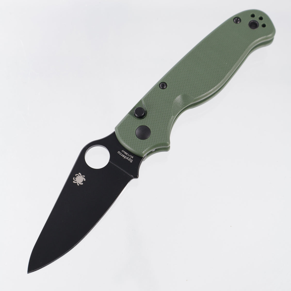 Spyderco Button Up - OD Green G10 - Black Oxide 8Cr13MoV - C275GPGRBK