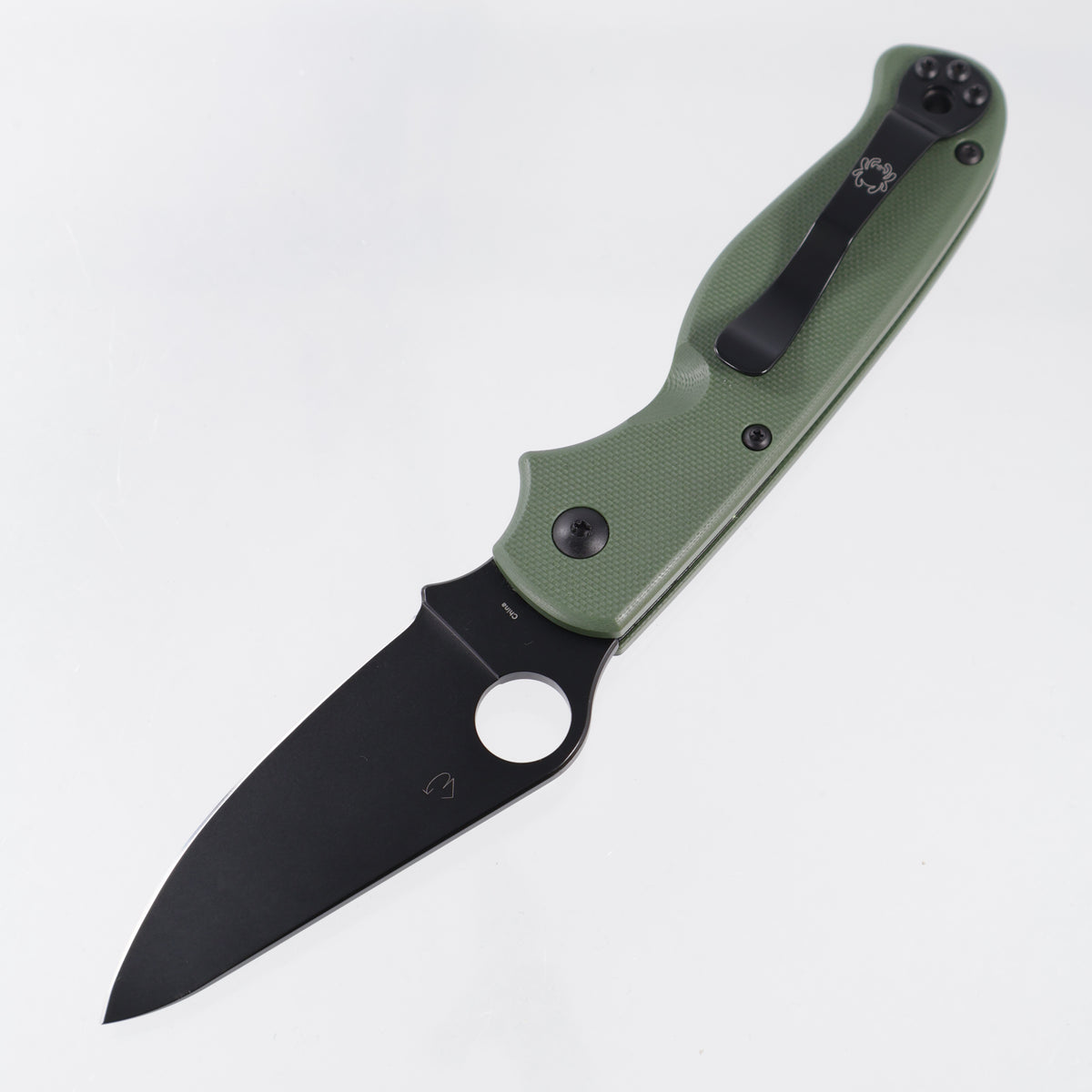 Spyderco Button Up - OD Green G10 - Black Oxide 8Cr13MoV - C275GPGRBK