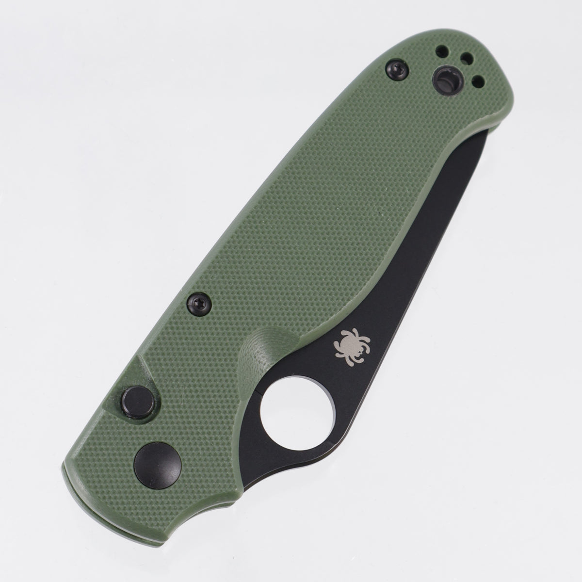 Spyderco Button Up - OD Green G10 - Black Oxide 8Cr13MoV - C275GPGRBK