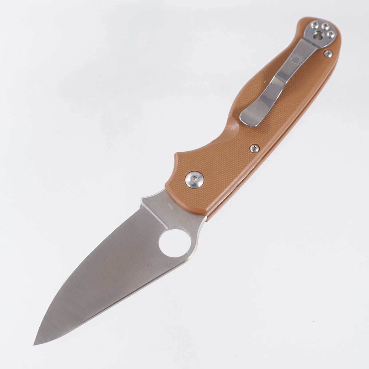 Spyderco Button Up - Brown G10 - Satin 8Cr13MoV - C275GPBN