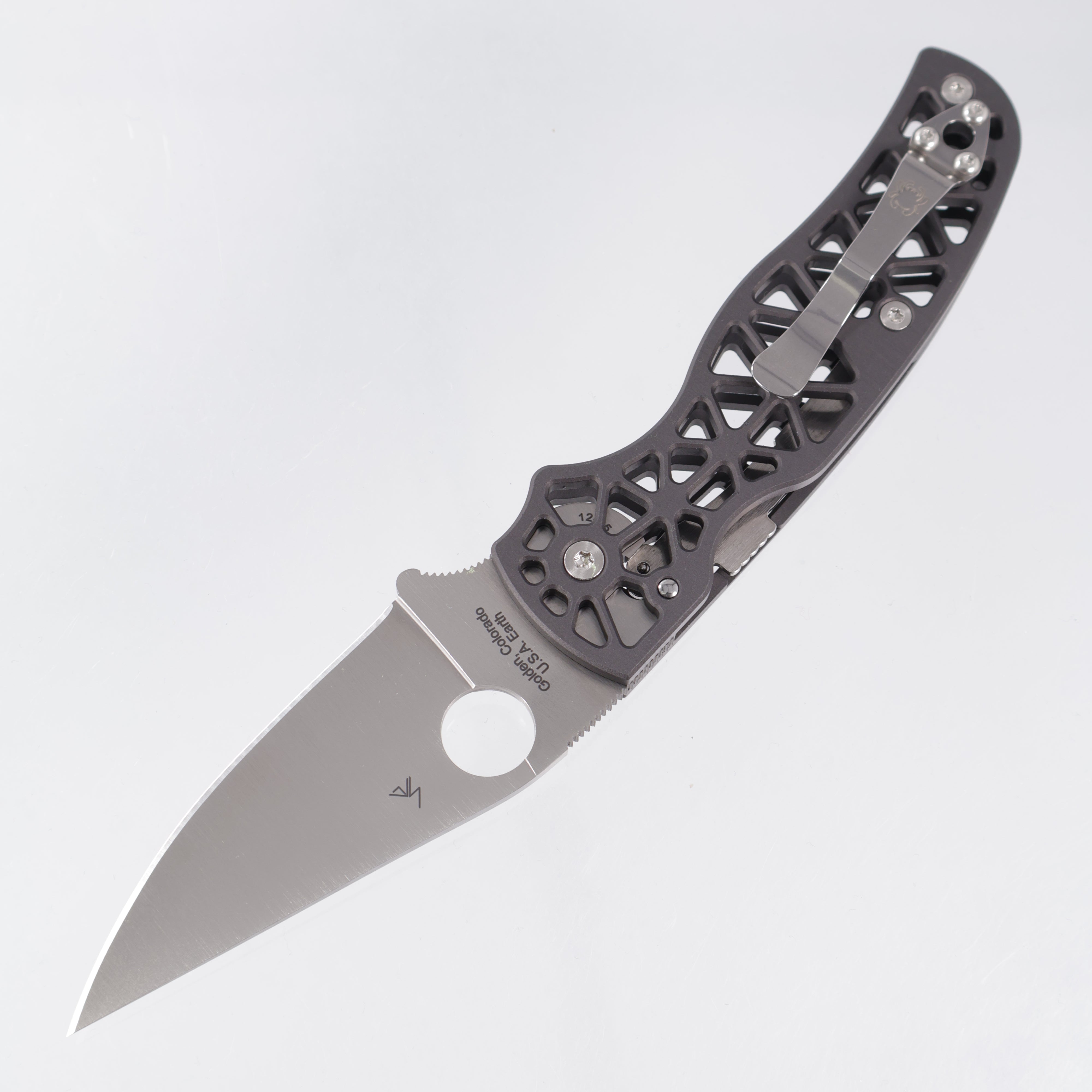 Spyderco Edgerati - Gray Skeletonized Aluminum - Satin S30V - C266ALP