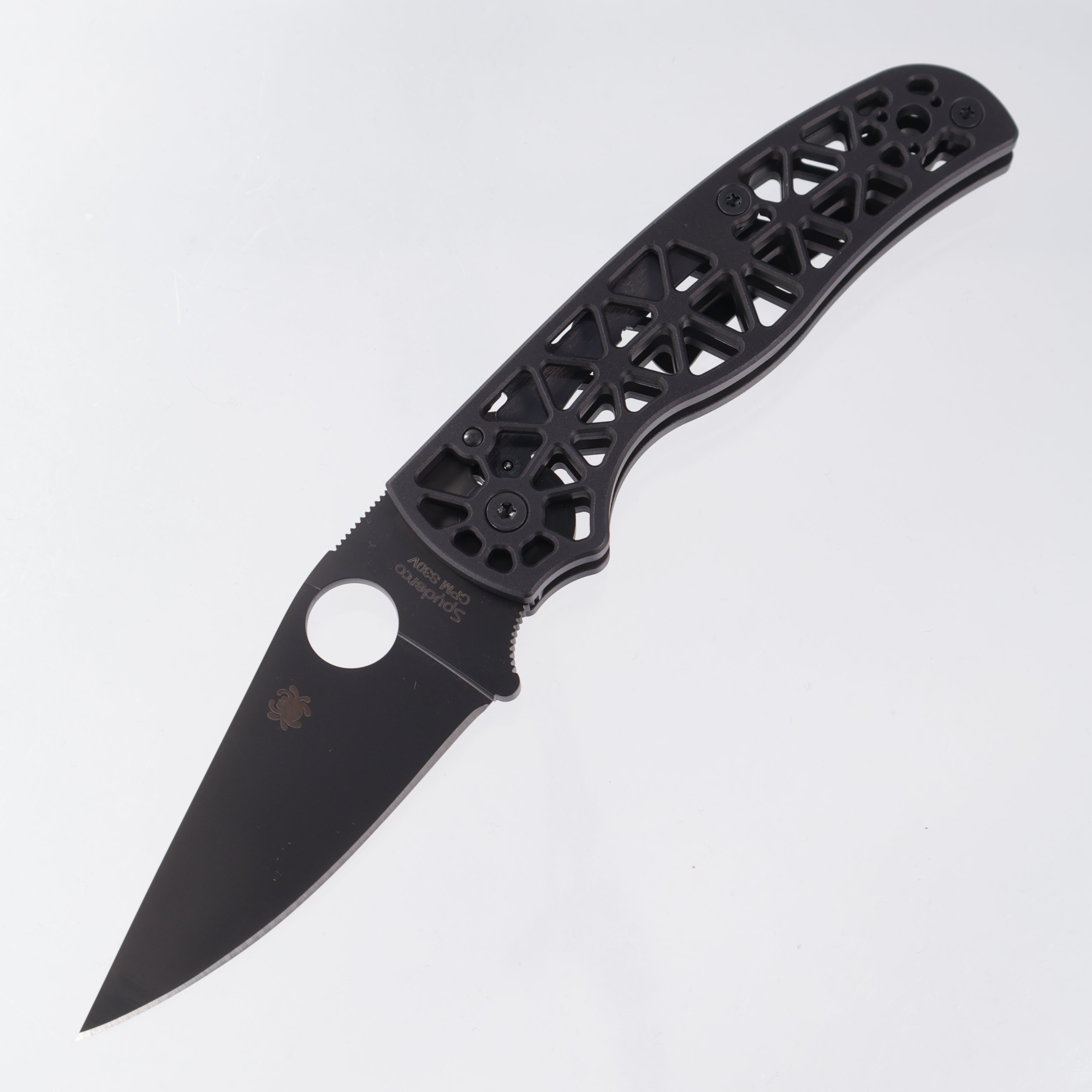 Spyderco Edgerati - DLC S30v - Black Skeletonized Aluminum - C266BKALBKP