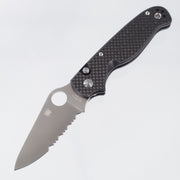 Spyderco Button Up - Carbon Fiber / G10 Laminate - Satin Partial Serrate 8Cr13MoV - C275CFPS