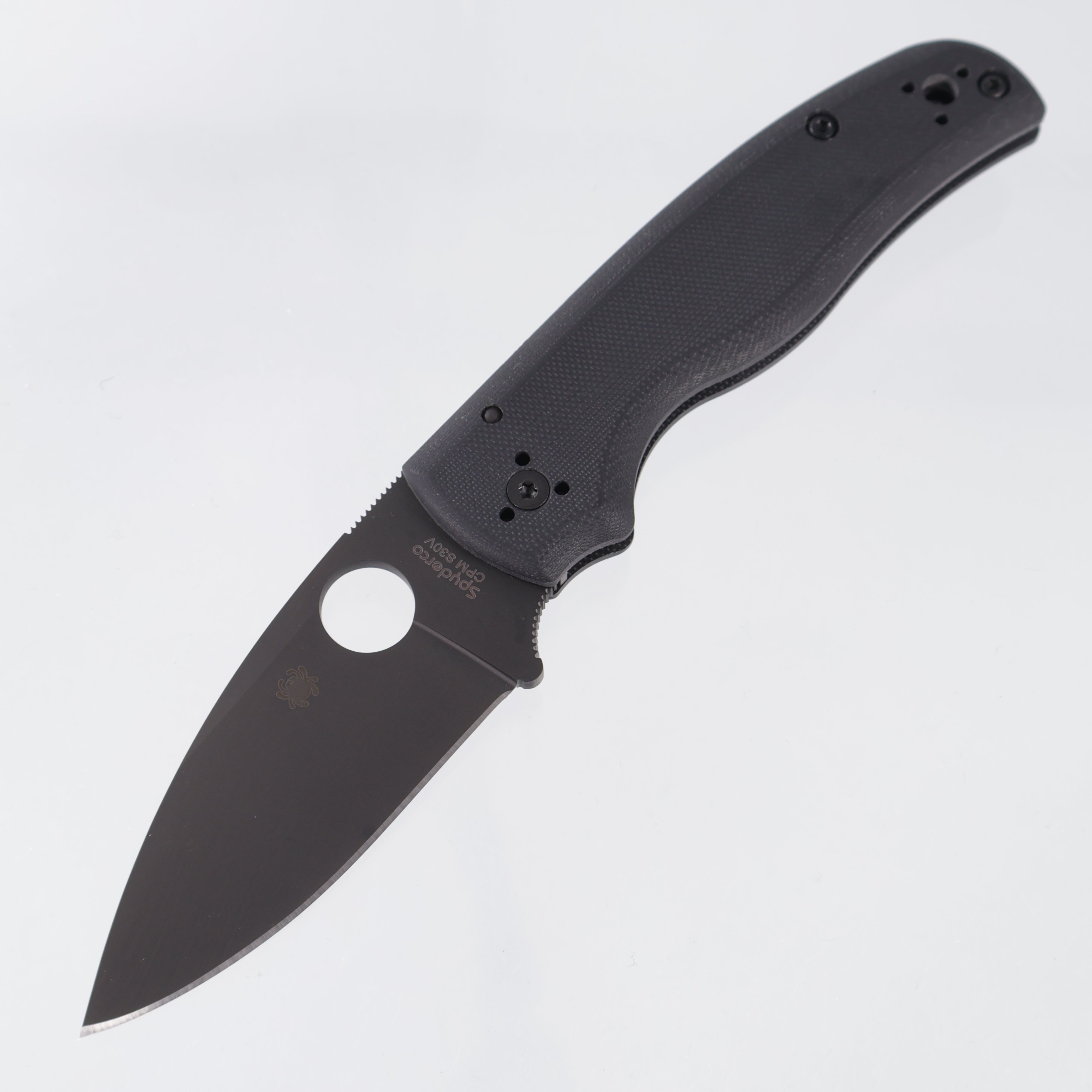 Spyderco Shaman - Black Contoured G10 - DLC S30V - C229GPBK