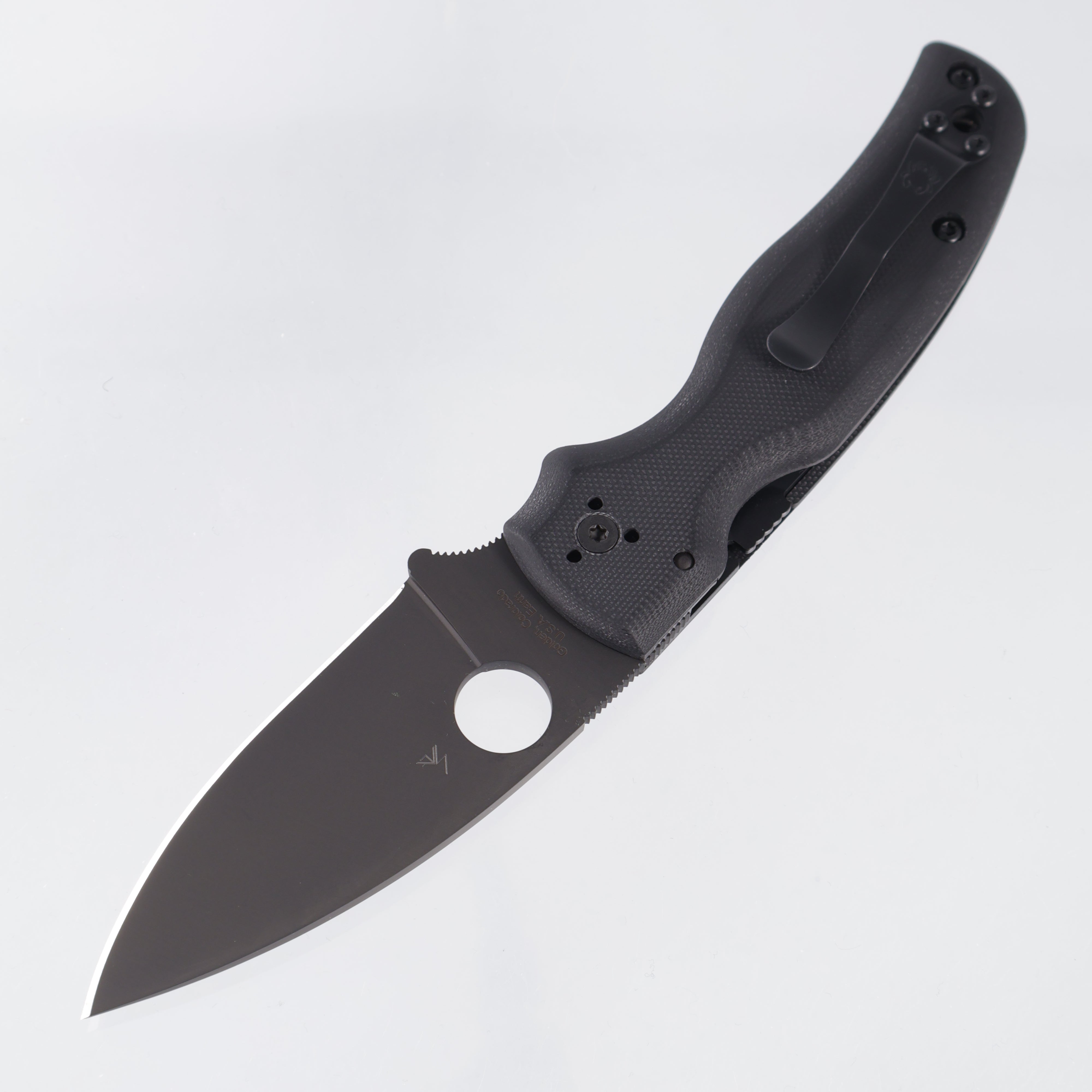 Spyderco Shaman - Black Contoured G10 - DLC S30V - C229GPBK