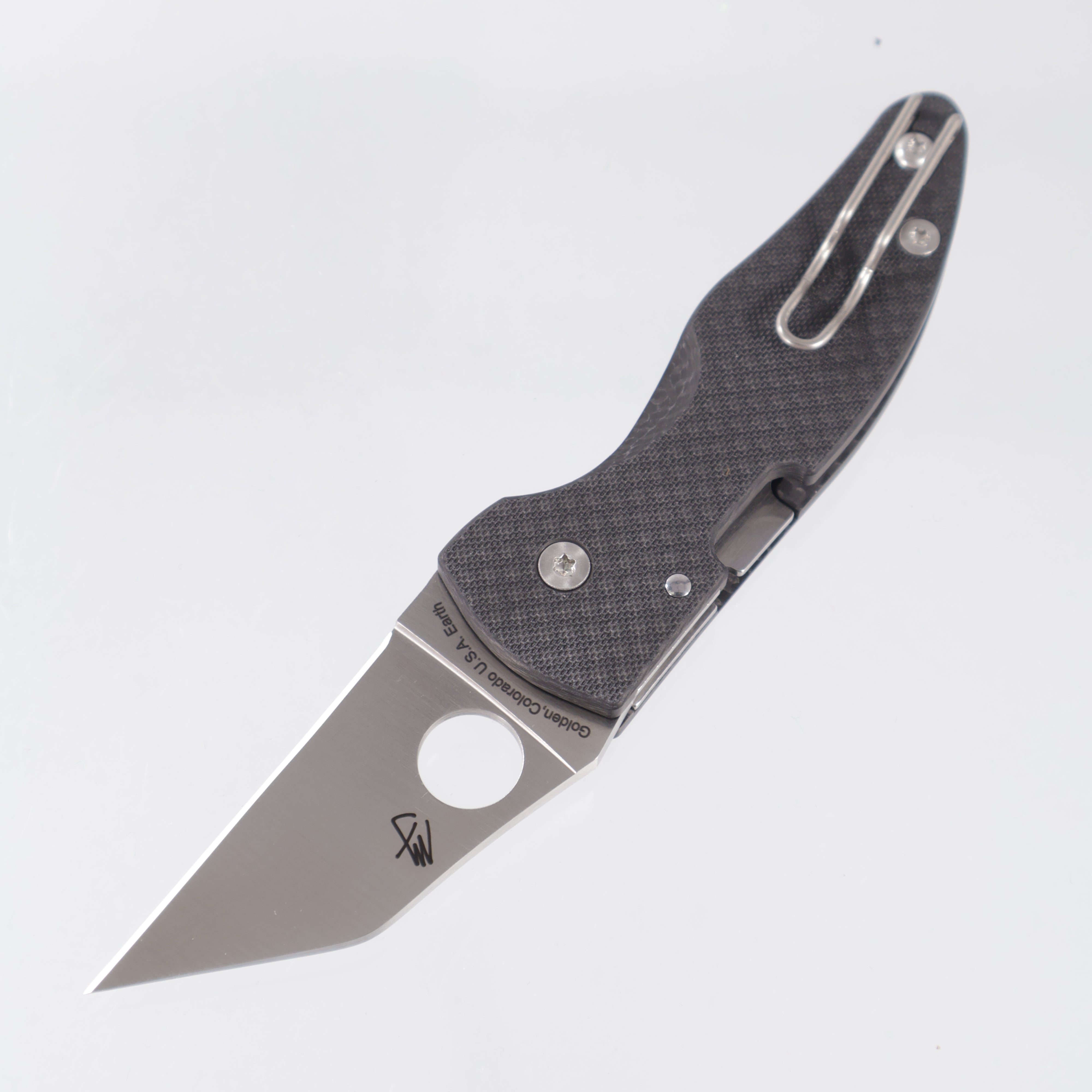 Spyderco MicroJimbo Sprint Run - Peel Ply Carbon Fiber - Satin S90V - C264CFP