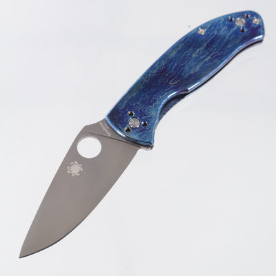 Spyderco Tenacious Frame Lock - Disarray Finish Titanium - Satin D2 - C122TIBLD2P