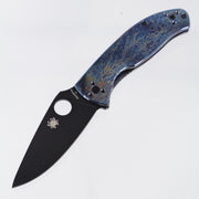 Spyderco Tenacious Frame Lock - Disarray Finish Titanium - Black Oxide D2 - C122TIBLBKD2P