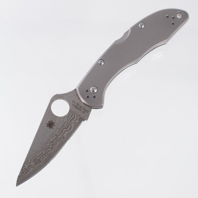 Spyderco Delica 4 - Titanium Scales - VG-10 Damascus - C11TIPD