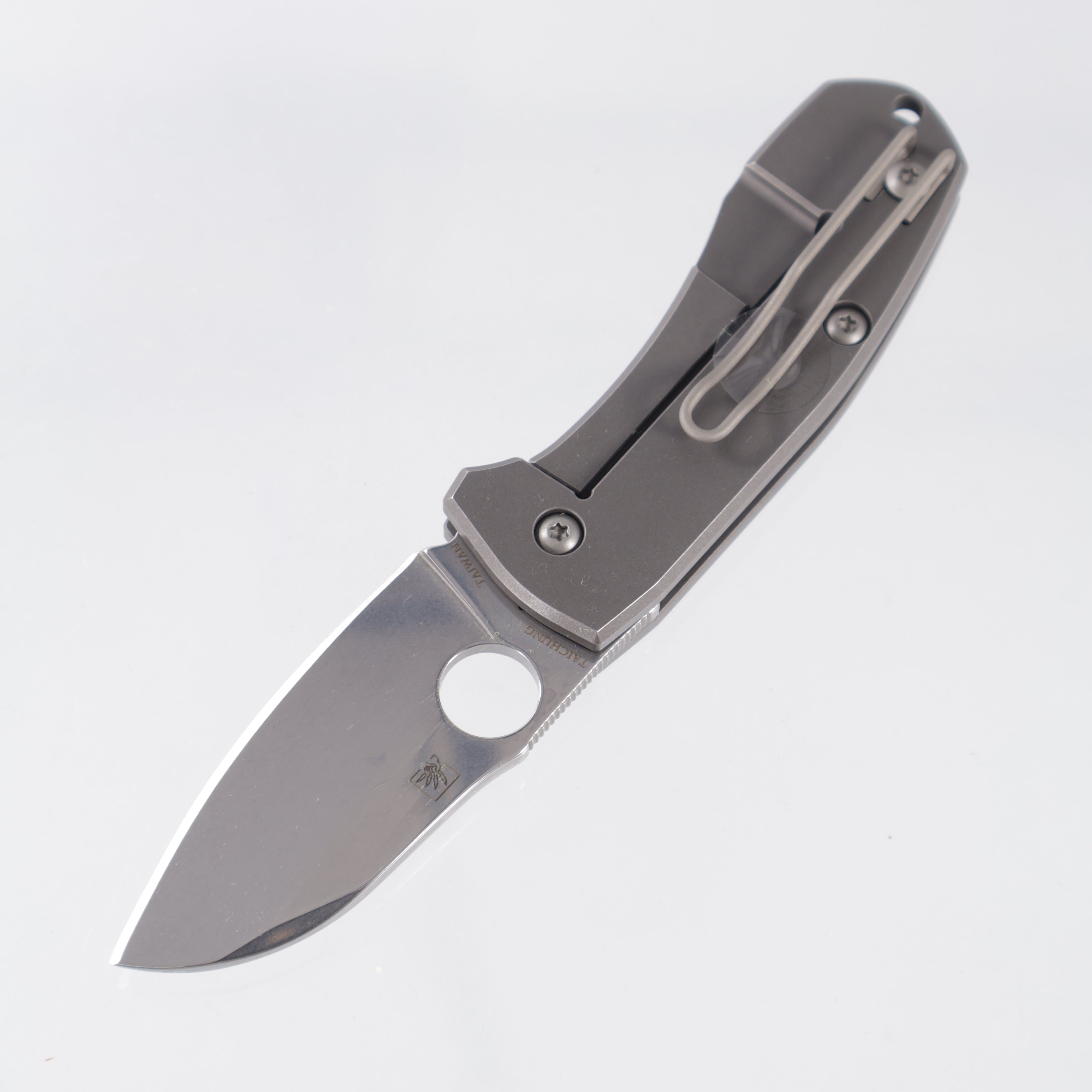 Spyderco Techno 2 - Stonewash Titanium - Mirror Stonewash CTS-XHP - C158TIP2