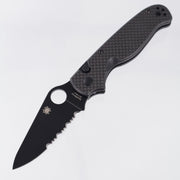 Spyderco Button Up - Carbon Fiber / G10 Laminate - Black Oxide Partial Serrate 8Cr13MoV - C275CFPSBK