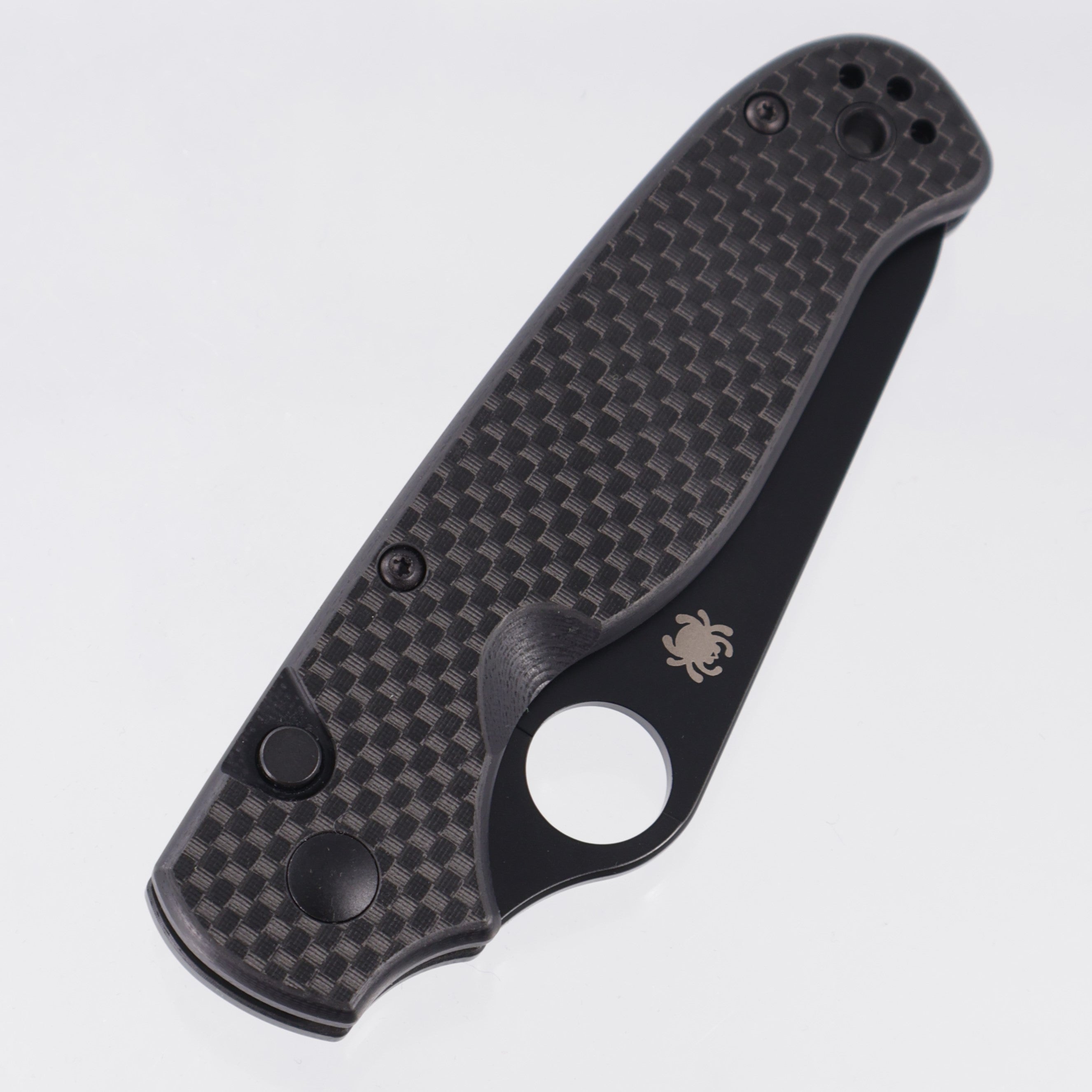 Spyderco Button Up - Carbon Fiber / G10 Laminate - Black Oxide Partial Serrate 8Cr13MoV - C275CFPSBK