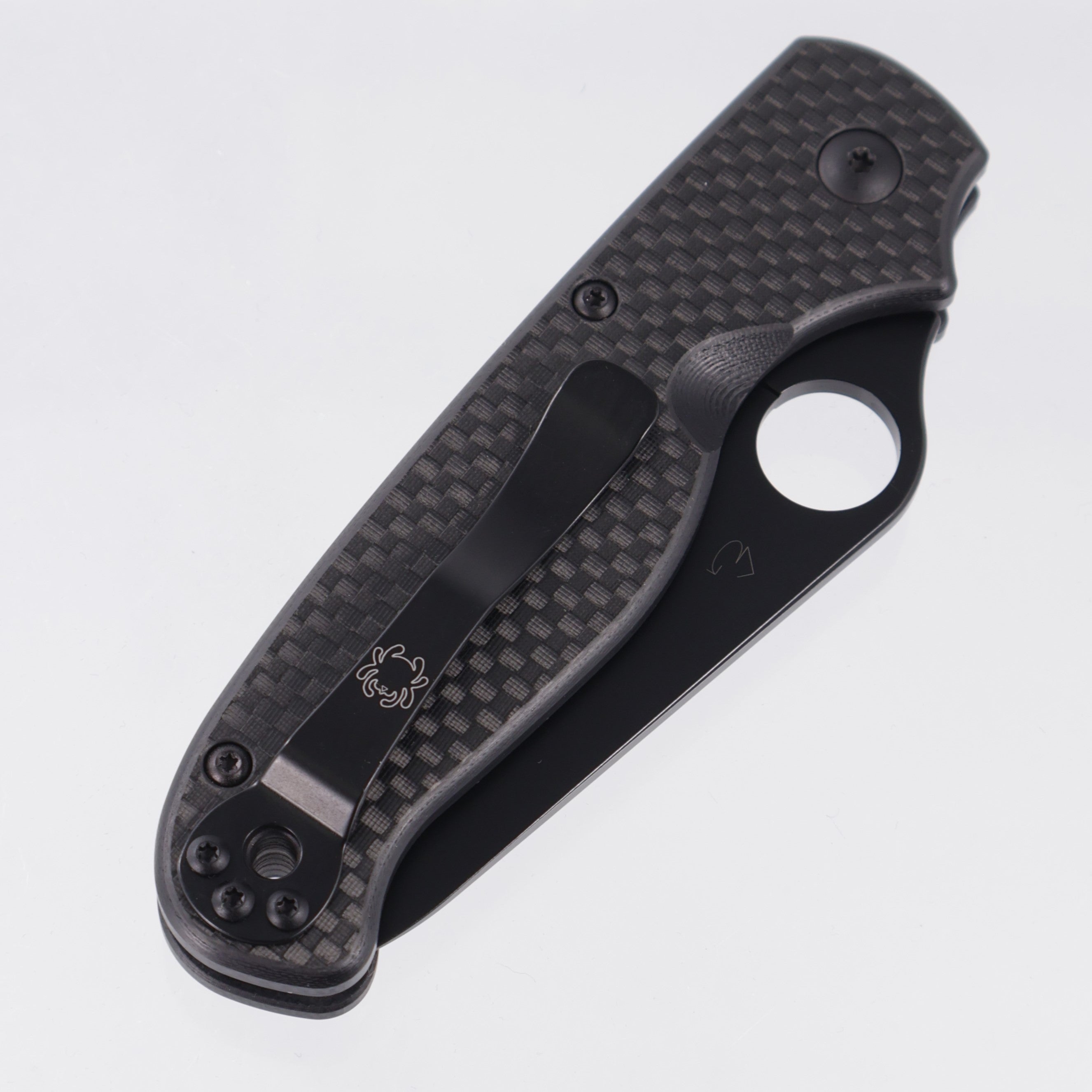 Spyderco Button Up - Carbon Fiber / G10 Laminate - Black Oxide Partial Serrate 8Cr13MoV - C275CFPSBK
