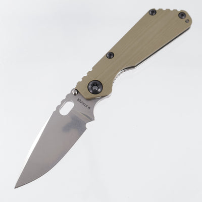 Strider SnG Spear Point - OD Green Contoured G10 w/ Stonewash Titanium Lockside & Black Hardware - Stonewash Magnacut