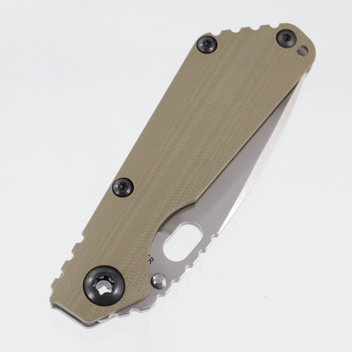Strider SnG Spear Point - OD Green Contoured G10 w/ Stonewash Titanium Lockside & Black Hardware - Stonewash Magnacut