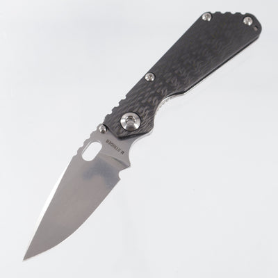Strider SnG Spear Point - Contoured Carbon Fiber w/ Stonewash Titanium Lockside & Satin Hardware - Stonewash S30V