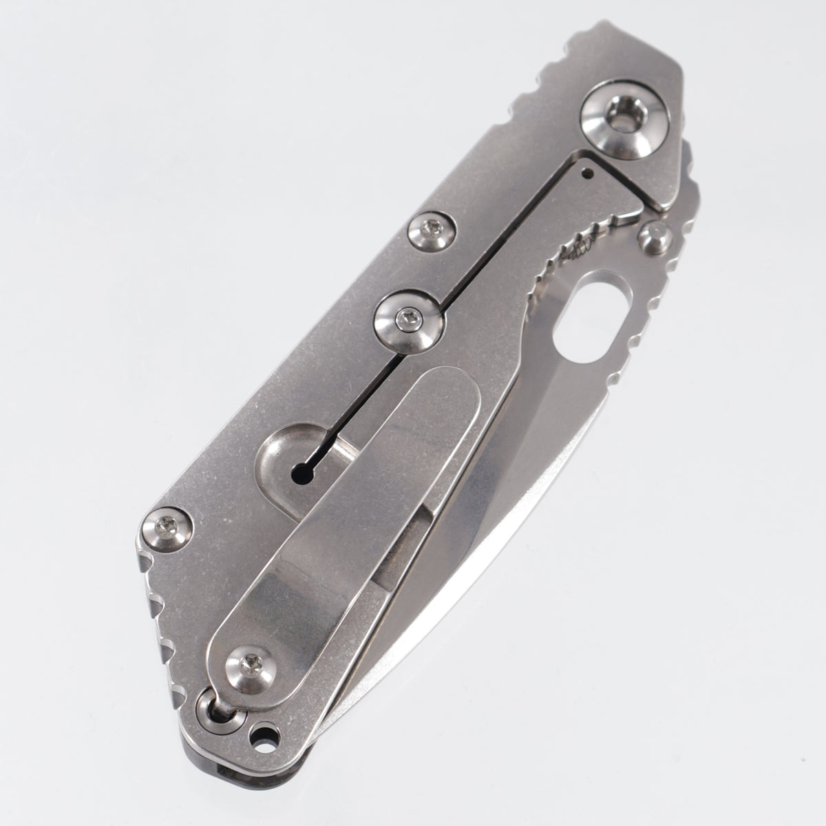 Strider SnG Spear Point - Contoured Carbon Fiber w/ Stonewash Titanium Lockside & Satin Hardware - Stonewash S30V