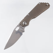 Strider SnG Spear Point - Full Tumbled Bronze Contoured Titanium & Satin Hardware - Stonewash Magnacut