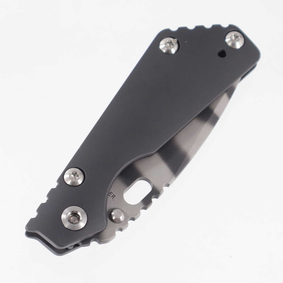 Strider PT Spear Point - Full Black PVD Contoured Titanium w/ Satin Hardware - Ghost Stripe 20CV