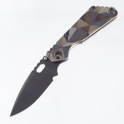 Strider SnG Spear Point - Antique Battleship Camo Titanium w/ Black Hardware - Black PVD Magnacut