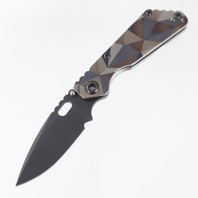 Strider SnG Spear Point - Antique Battleship Camo Titanium w/ Black Hardware - Black PVD Magnacut