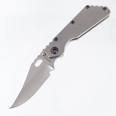 Strider SMF Bowie - Full Stonewash Titanium w/ Black Hardware - Satin/Stonewash Magnacut