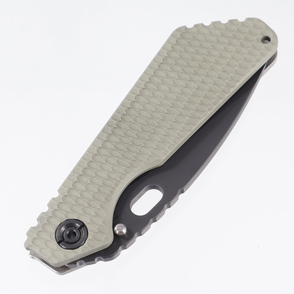 Strider SMF Hybrid GG Spear Point - Olive Drab Aluminum w/ Stonewash Titanium Lockside & Black Hardware - Black PVD Magnacut