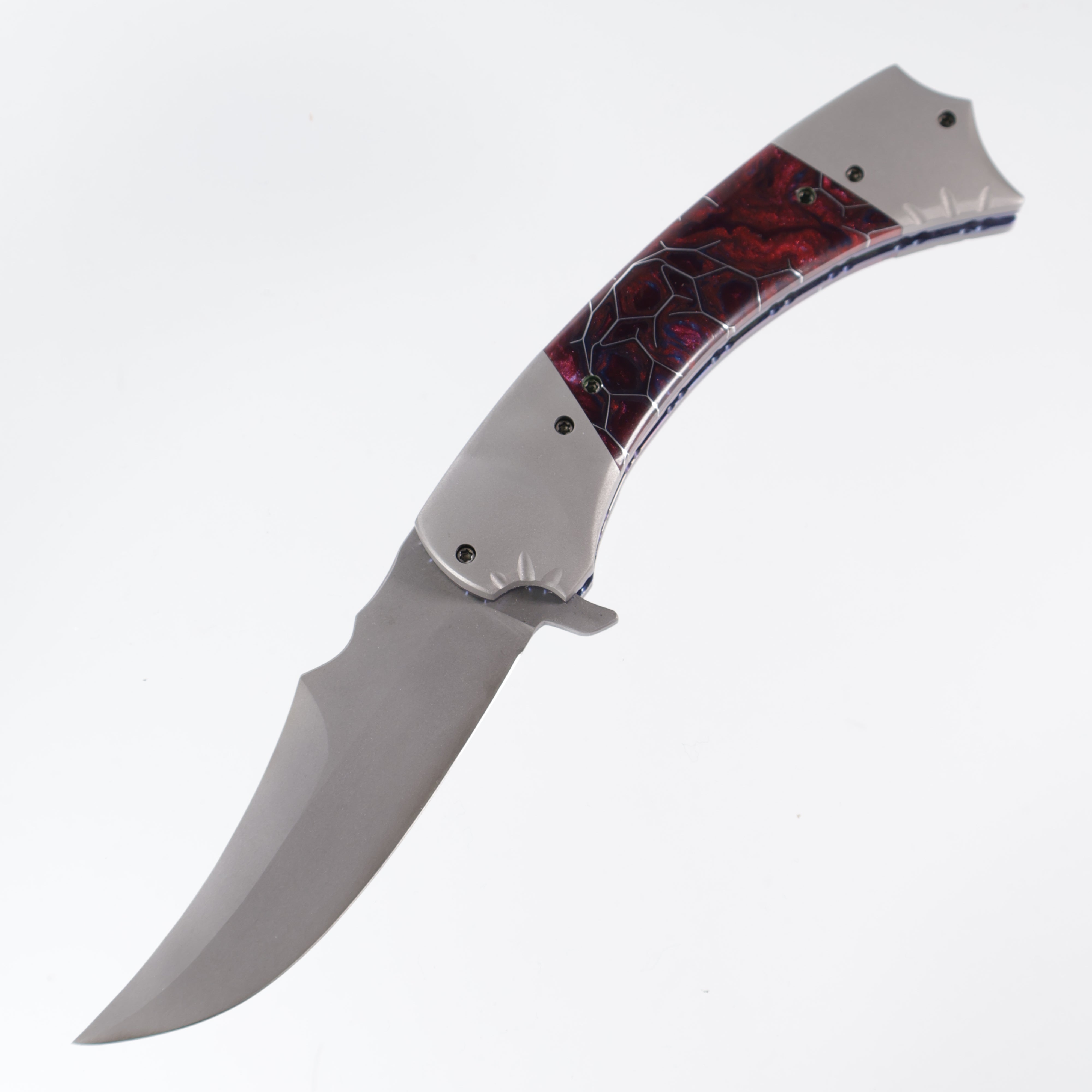 Vallotton, Brandon - Tribute Manual - Titanium & Voodoo Resin "Abyss" - 3V Blade