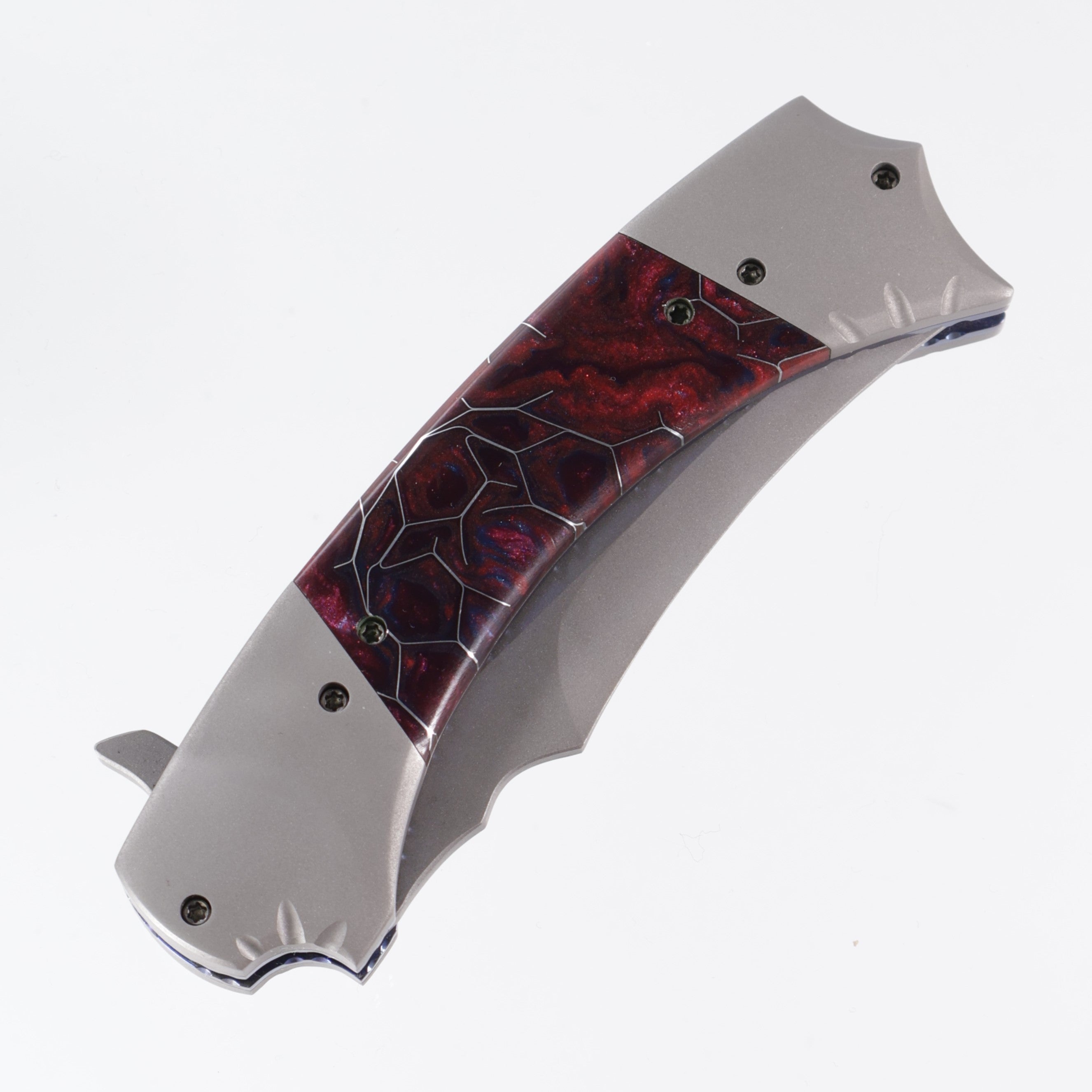 Vallotton, Brandon - Tribute Manual - Titanium & Voodoo Resin "Abyss" - 3V Blade