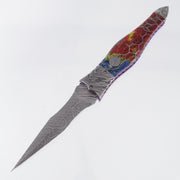 Brandon Vallotton Wicked Blossom D/A - Voodoo Resin Reverse Sunflower w/ Baker Forge Kryptonite Bolsters & Timascus Backspacer - Baker Forge Kryptonite Damascus