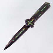 Brandon Vallotton Iron Cross - Enlightened Custom - Bertie Rietveld Dragonskin Bolsters w/ Black Dunes Fat Carbon & Diachrolam inlays - Bertie Rietveld Dragonskin Damascus Blade