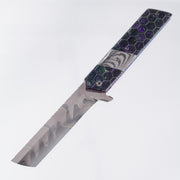 Brandon Vallotton Kaiken Flipper - Voodoo Resin Decepticon w/ Baker Forge Dam-Core Chevron Bolsters  - Baker Forge Tsunami Damascus
