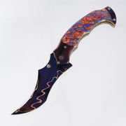 Brandon Vallotton Harbinger - Diachrolam Red Burl w/ Baker Forge Dam-Core Chevron Bolsters - Baker Forge Dam-Core Chevron Damascus