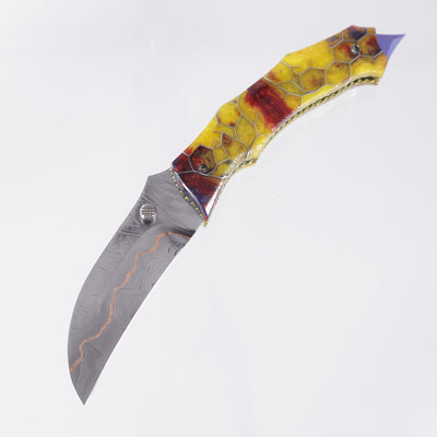 Kyle Vallotton Mongo - Voodoo Resin Sunflower - Timber Tiger Forge Copper Damascus