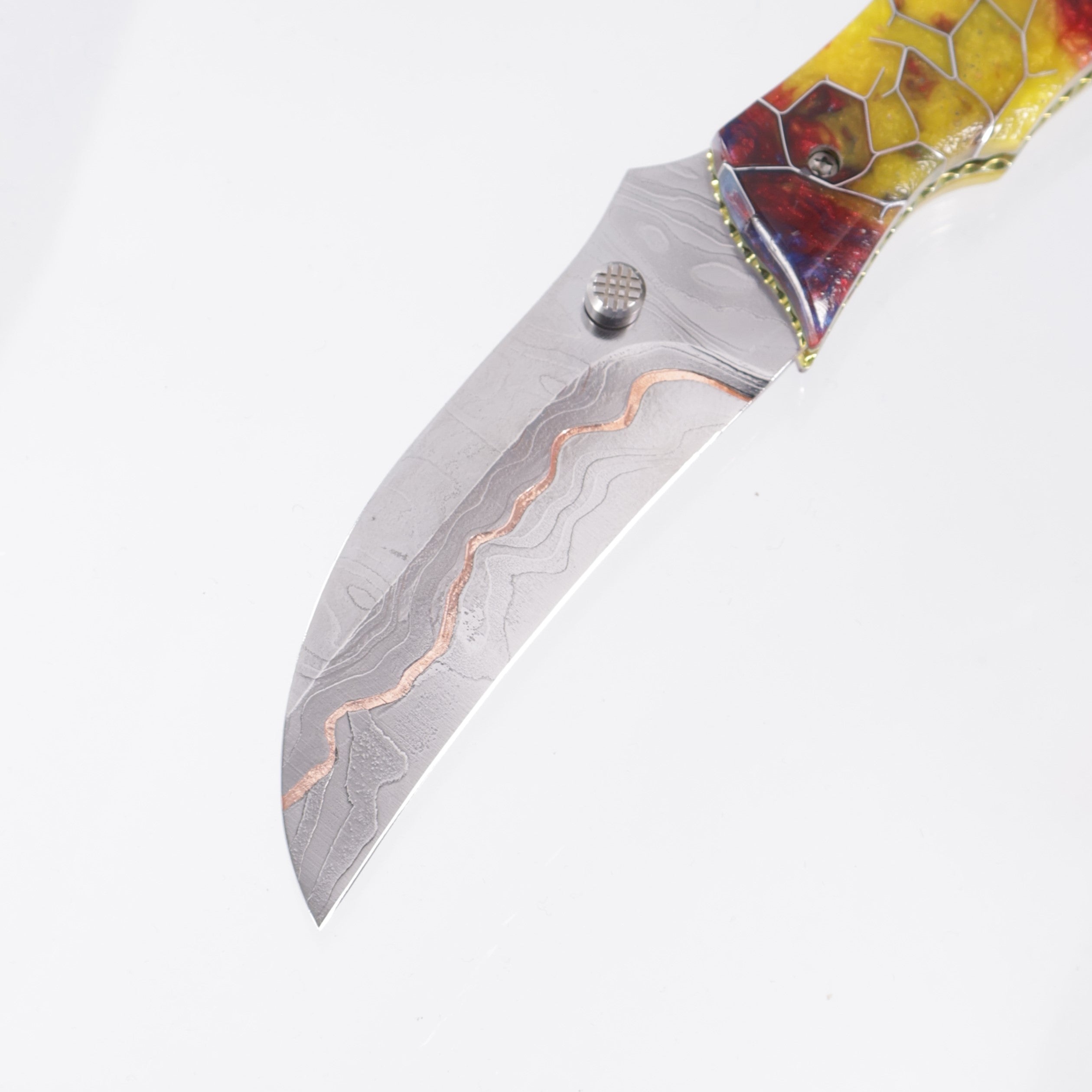 Kyle Vallotton Mongo - Voodoo Resin Sunflower - Timber Tiger Forge Copper Damascus