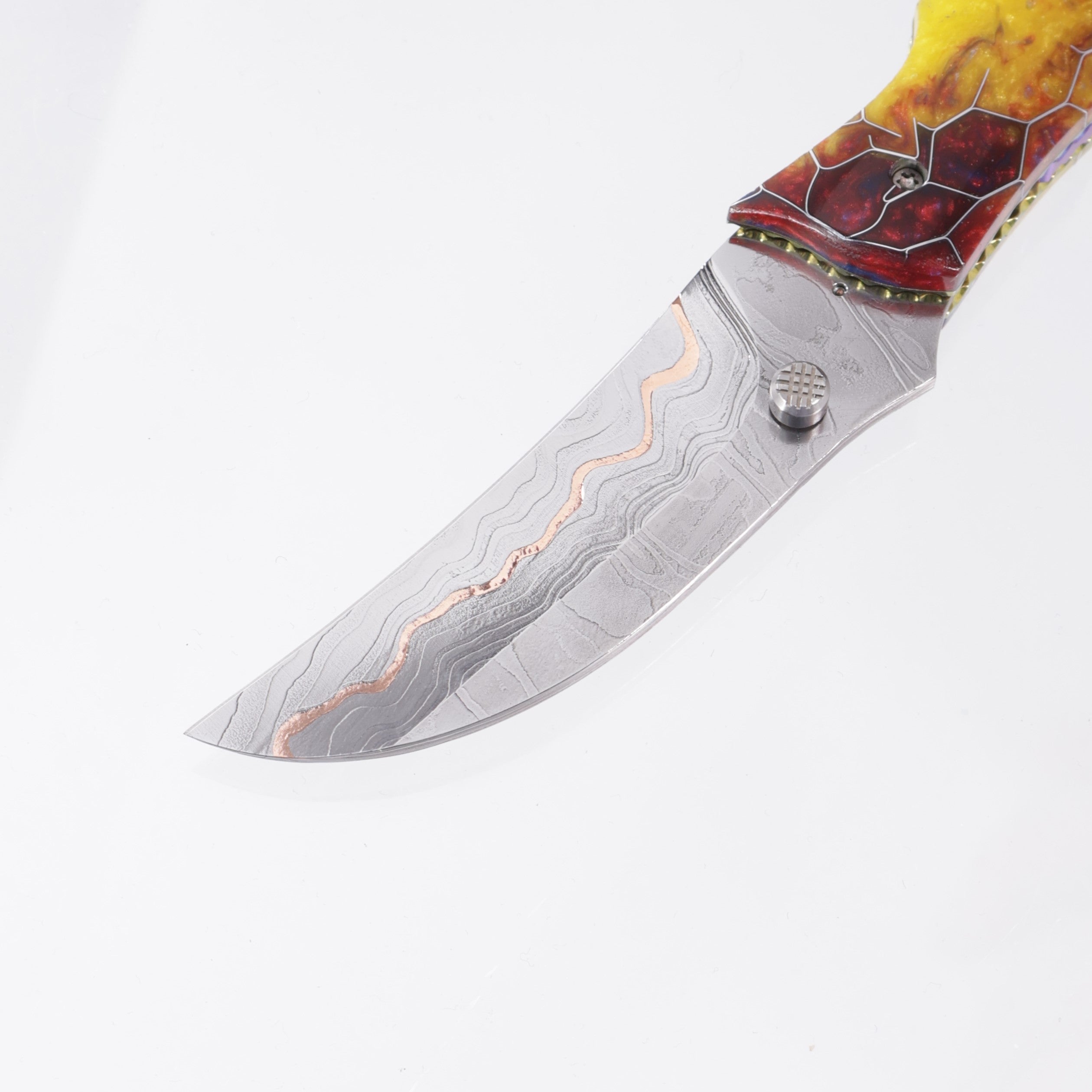 Kyle Vallotton Mongo - Voodoo Resin Sunflower - Timber Tiger Forge Copper Damascus
