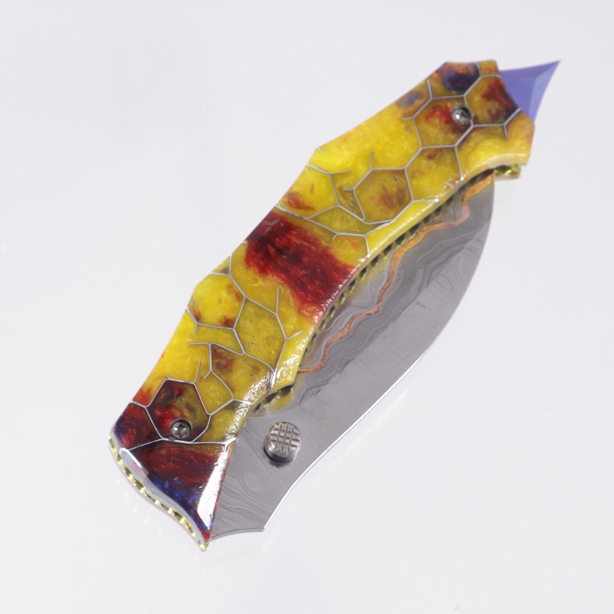 Kyle Vallotton Mongo - Voodoo Resin Sunflower - Timber Tiger Forge Copper Damascus