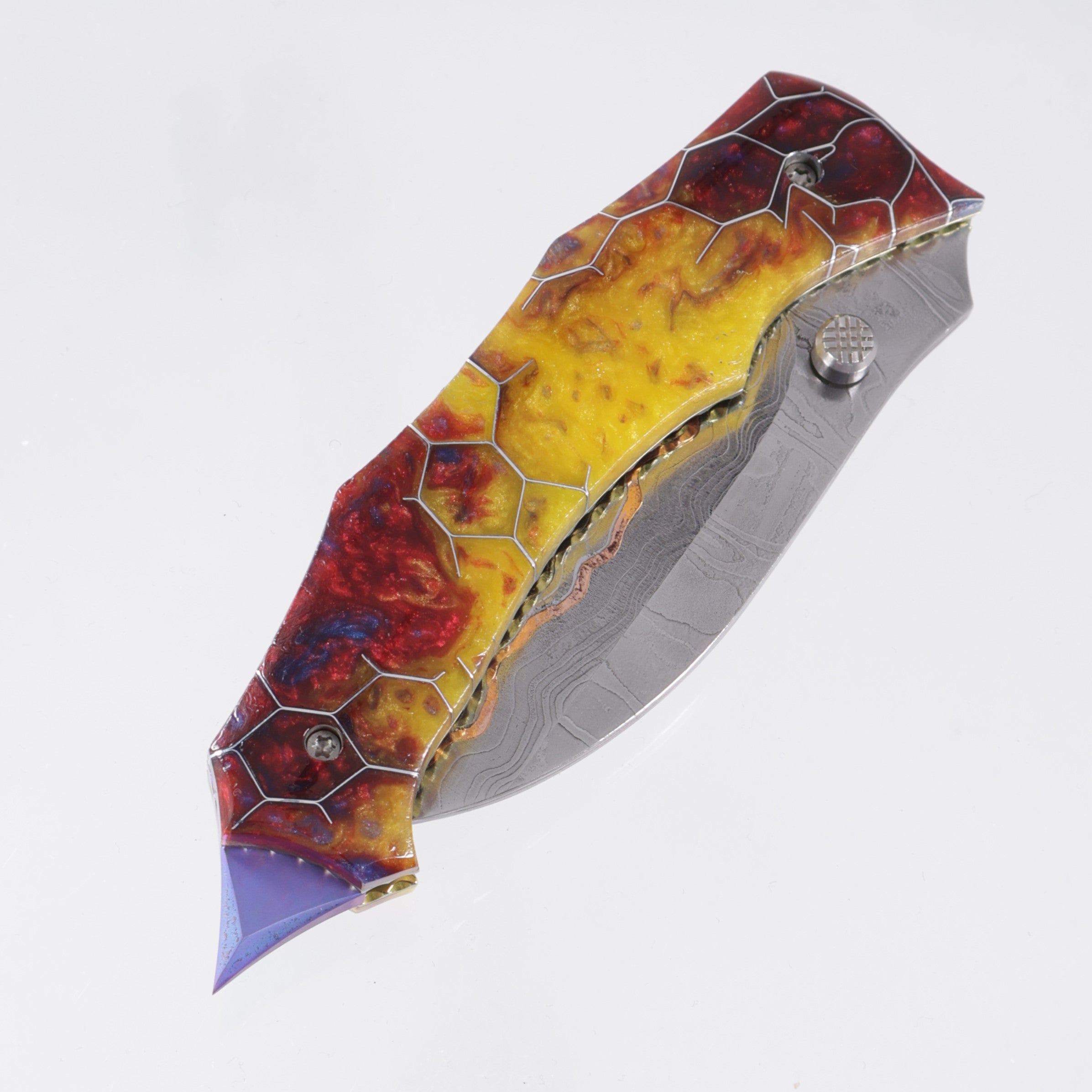 Kyle Vallotton Mongo - Voodoo Resin Sunflower - Timber Tiger Forge Copper Damascus