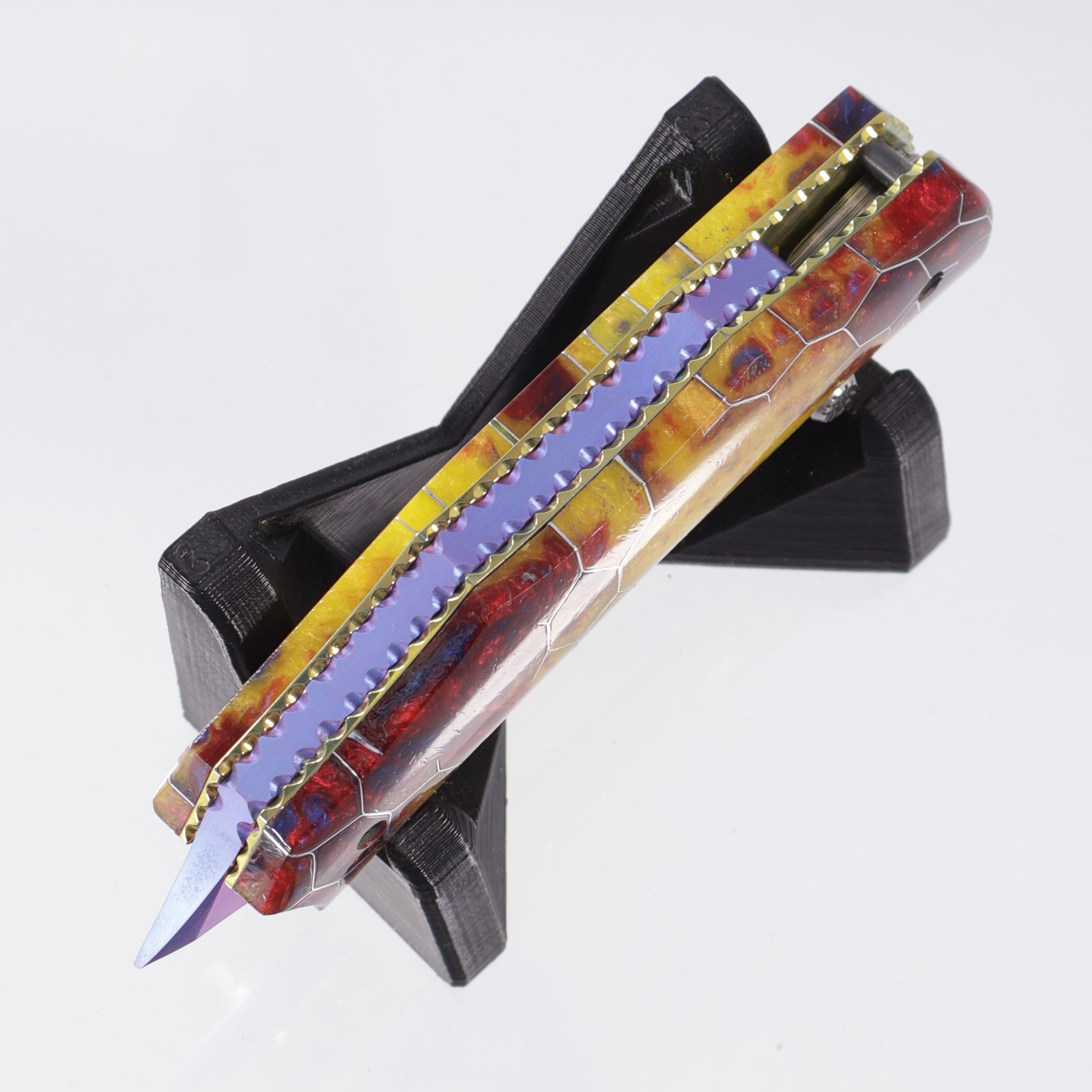 Kyle Vallotton Mongo - Voodoo Resin Sunflower - Timber Tiger Forge Copper Damascus