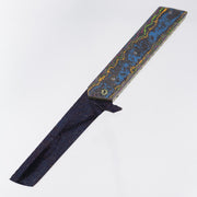 Brandon Vallotton Kaiken Flipper - Rocked 80s Camo Carbon Weave - Bertie Rietveld Fracture Damascus