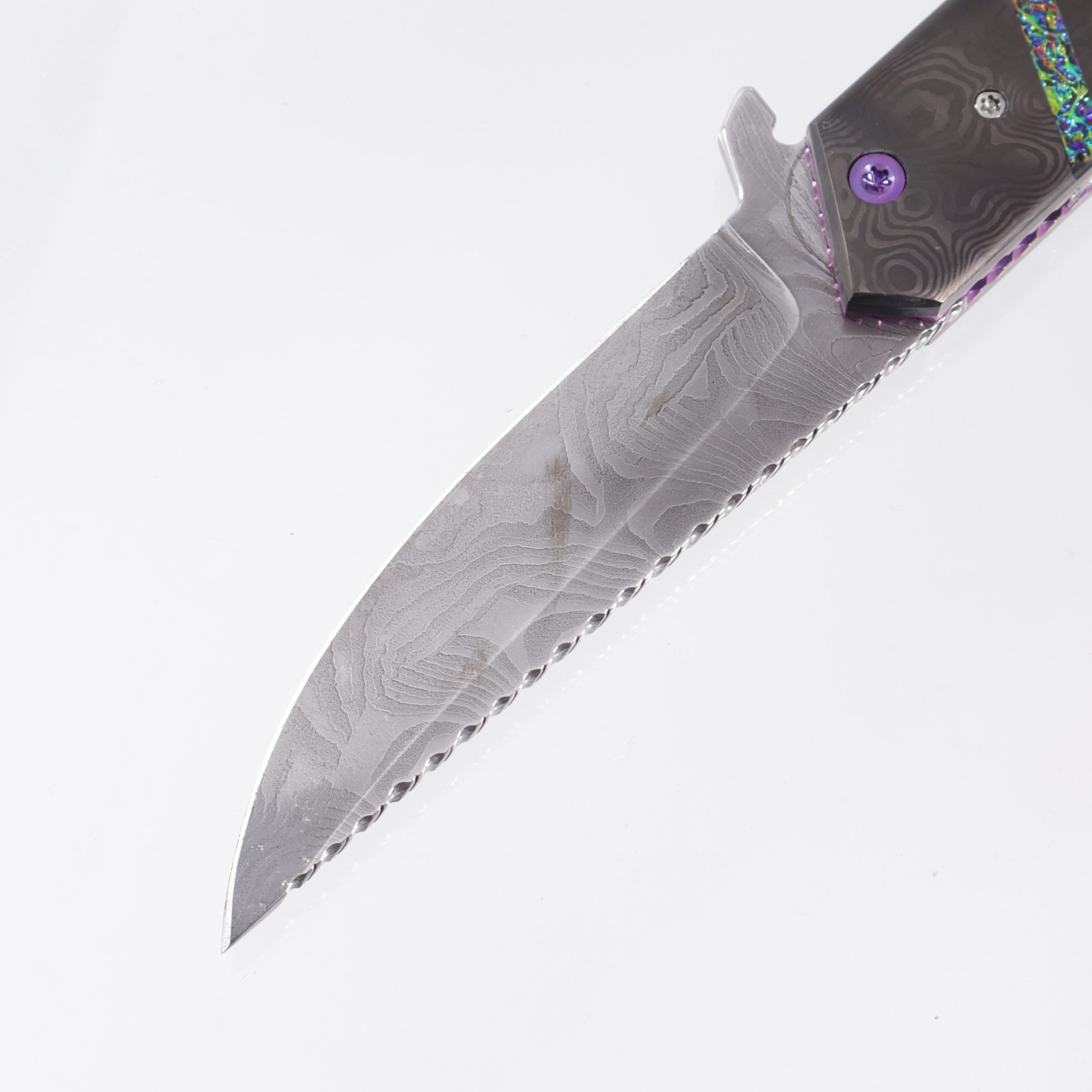 Brandon Vallotton Kaiken Flipper - Black Dunes Fat Carbon w/ Diachrolam Accents - Timber Tiger Forge Damascu