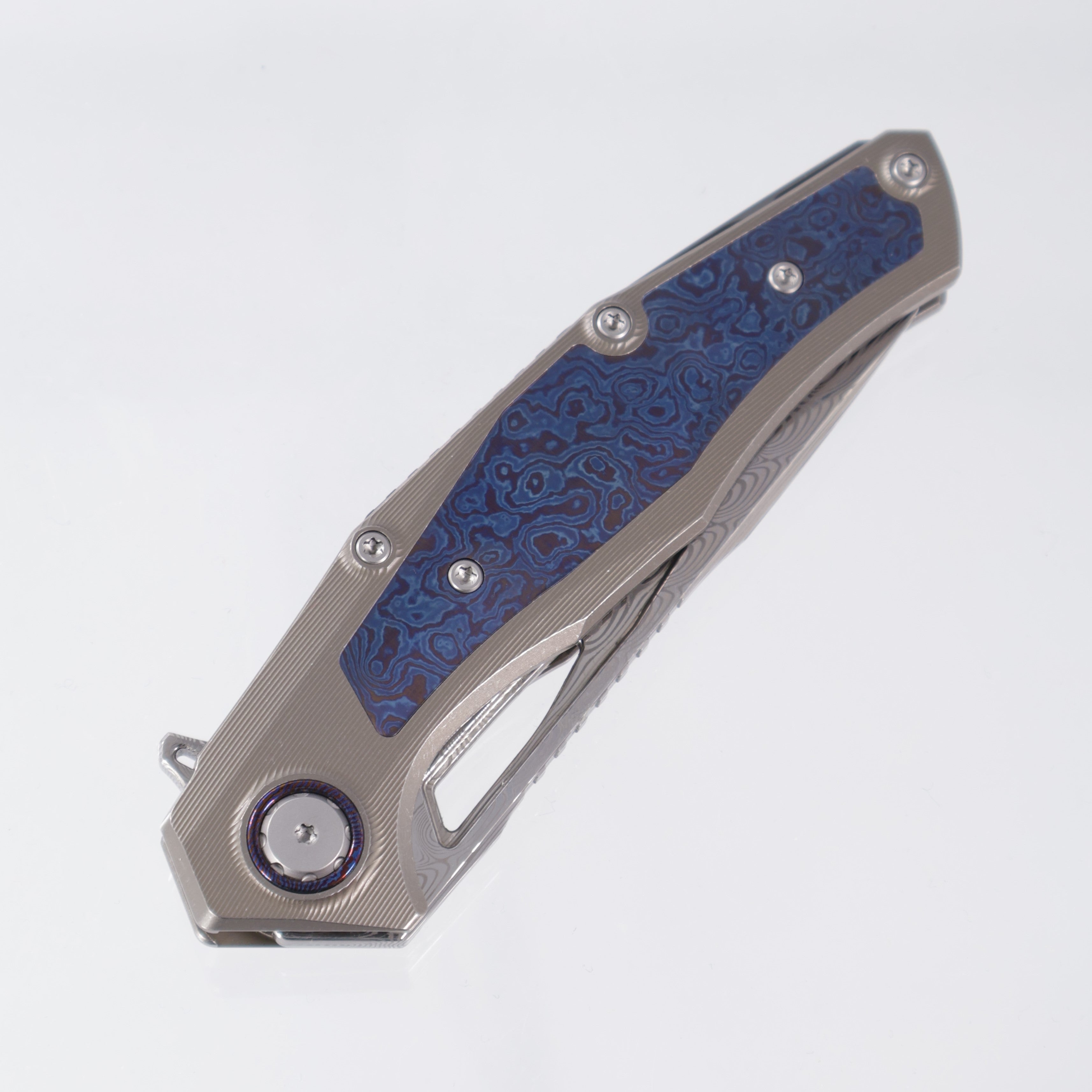 Venom Maverick - Damasteel - Titanium w/ Timascus Inlays, Pivot Collar, & Clip