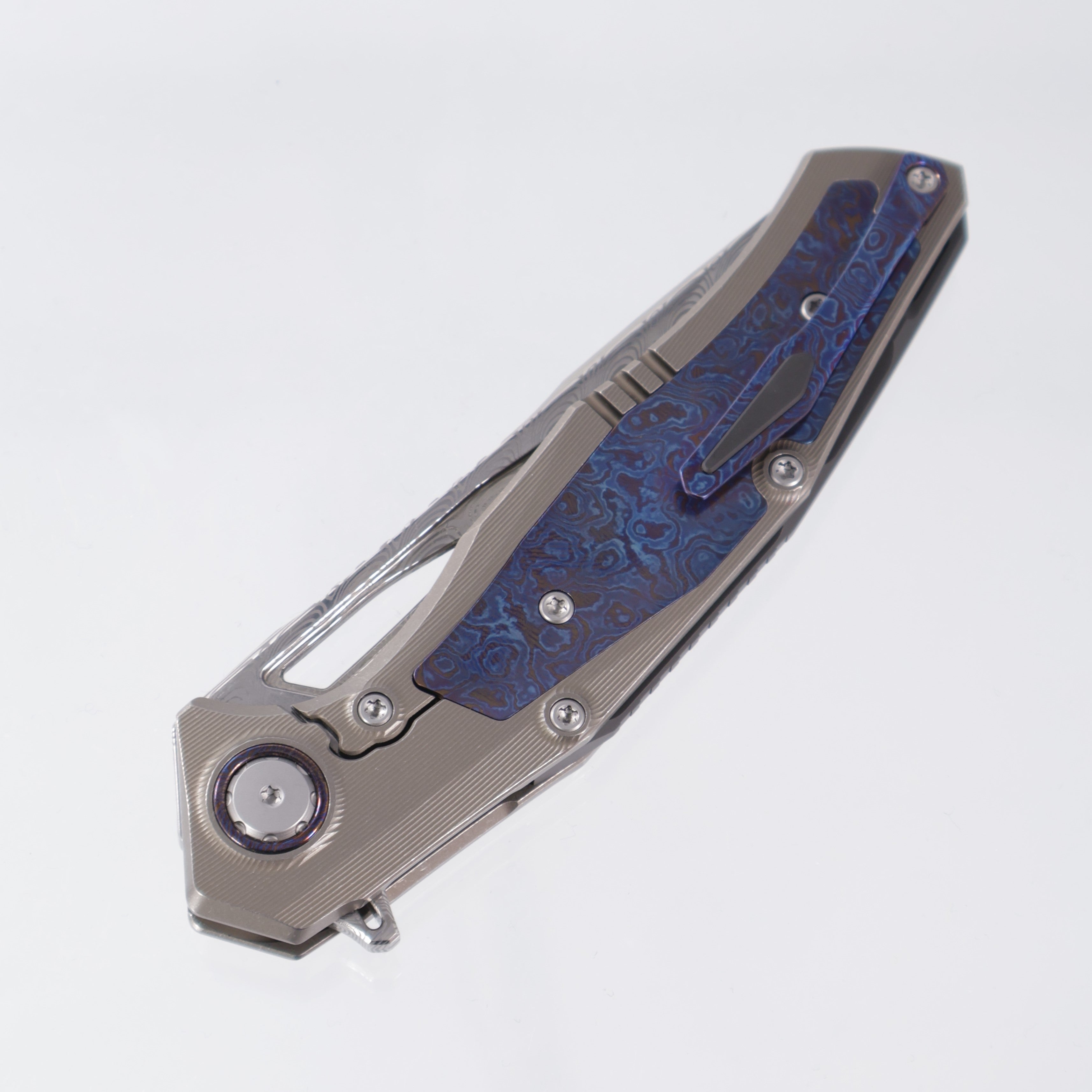 Venom Maverick - Damasteel - Titanium w/ Timascus Inlays, Pivot Collar, & Clip