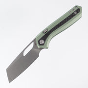 Vosteed Kroc - Green Aluminum w/ Carbon Fiber inlays - Stonewash S35VN - A1803