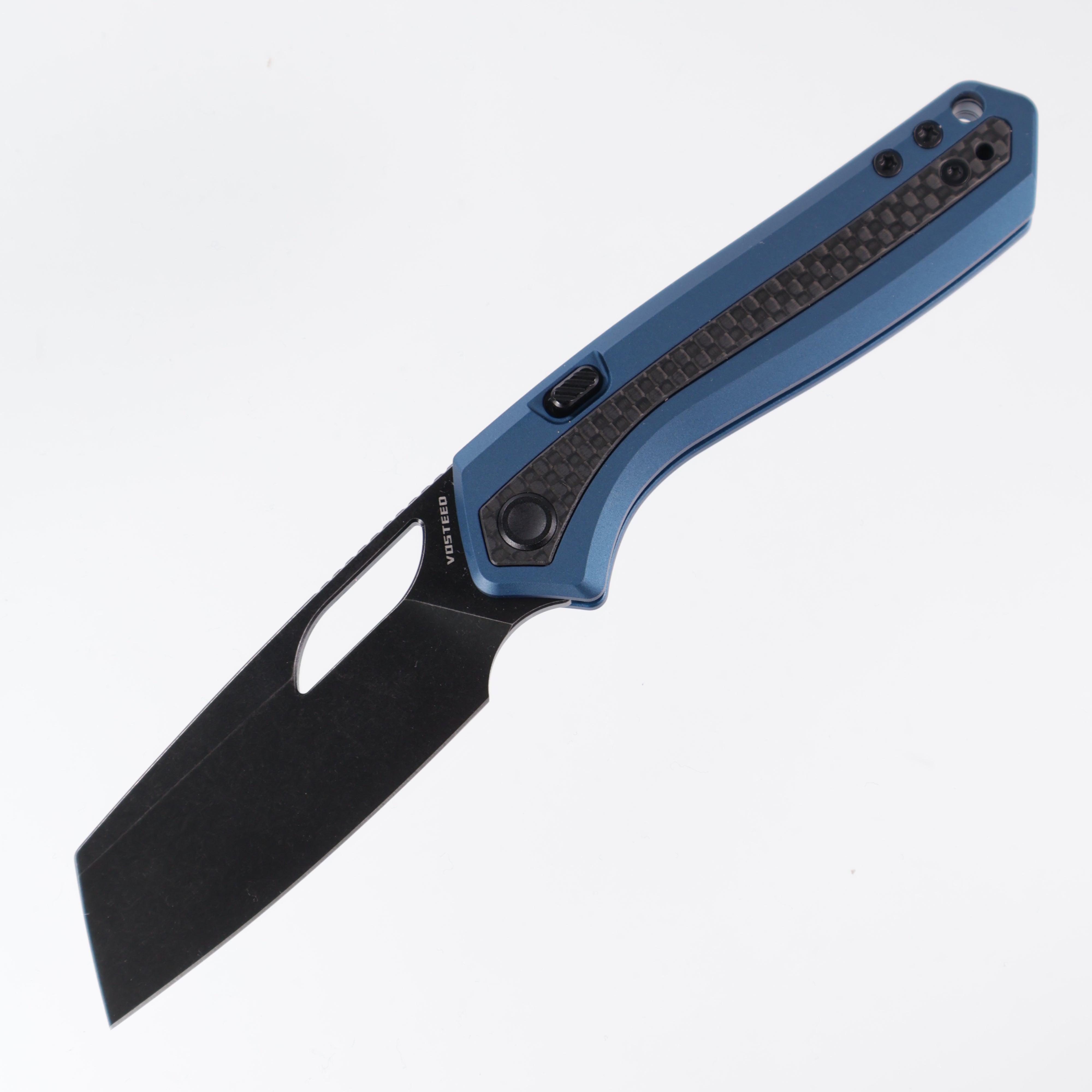 Vosteed Kroc - Blue Aluminum w/ Carbon Fiber inlays - Blackwash S35VN - A1804