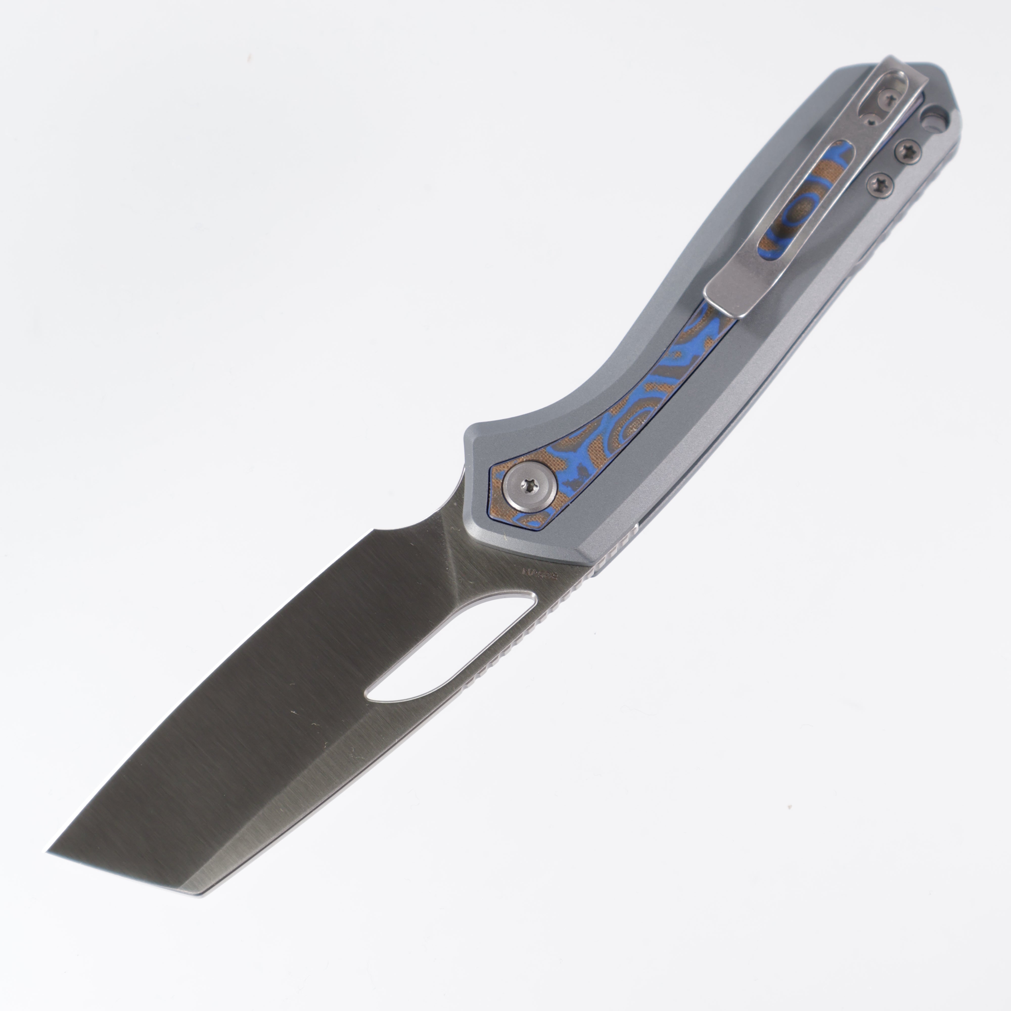 Vosteed Kroc - Grey Aluminum w/ Ocean Micarta inlays - Satin S35VN - A1801