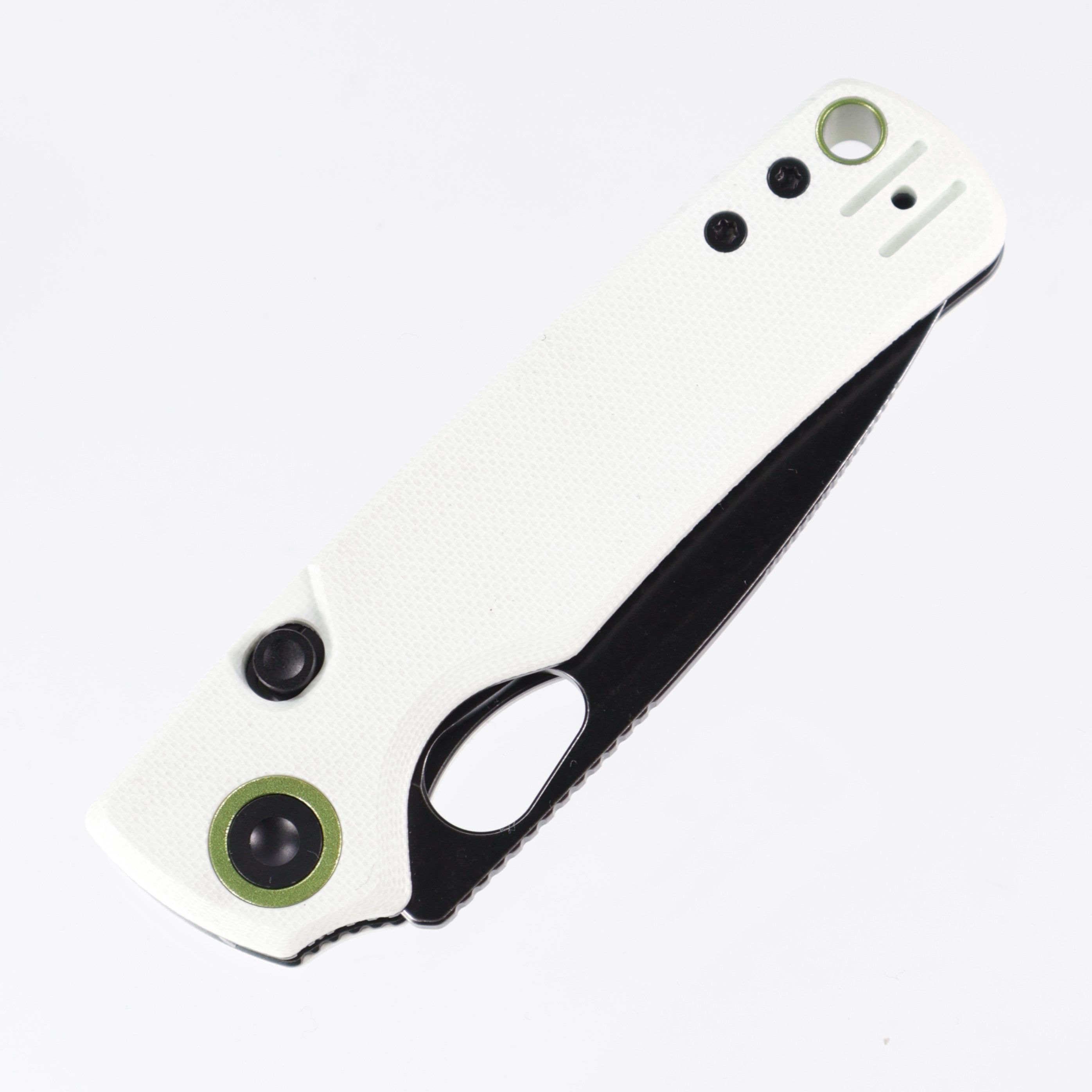 Vosteed Porcupine - 14C28N Black Blade - White G10 - Top Liner Lock - A2606