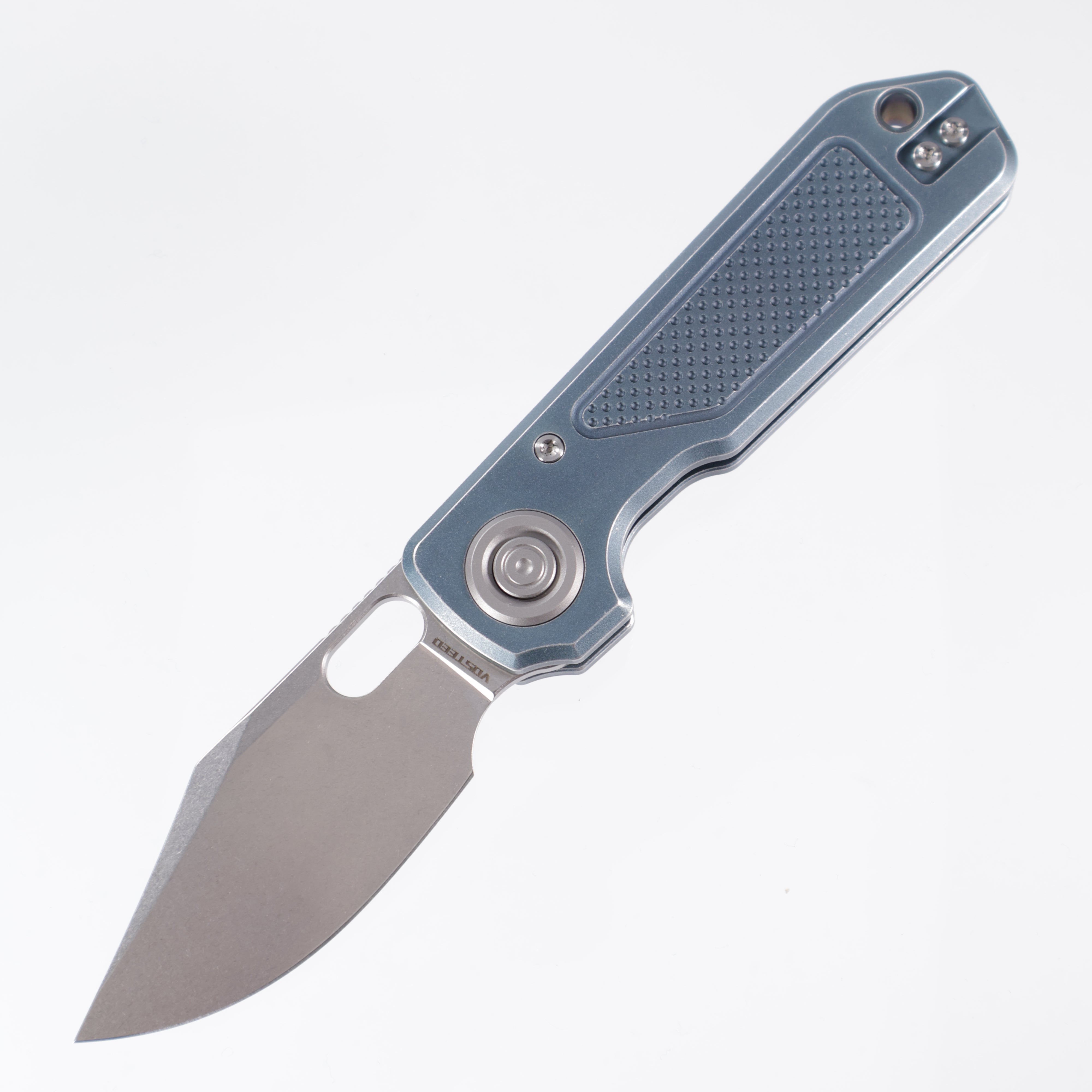 Vosteed Akita - Blue Knurled Aluminum - Stonewash S35VN